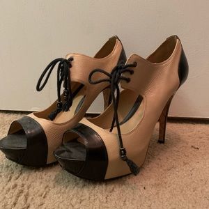 EUC LAMB open toe oxfords